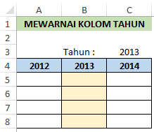 Mewarnai kolom dengan kriteria